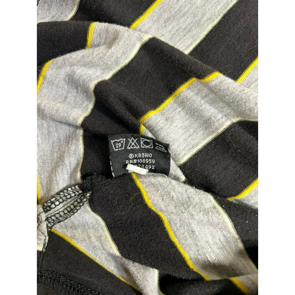 KR3W Mens Striped Polo Shirt Small Brown Yellow Gray Cotton Blend - Picture 5 of 6